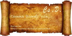 Csonka Dionízia névjegykártya